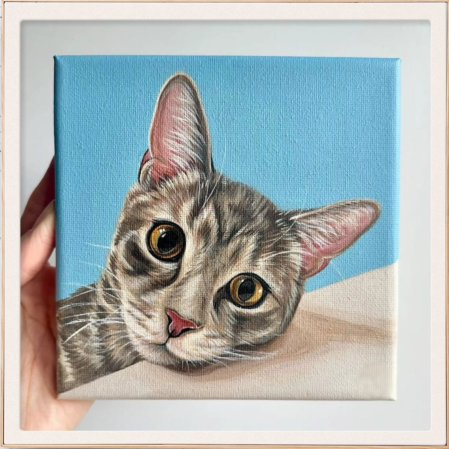 Custom Hand-Painted Pet Oil Portrait