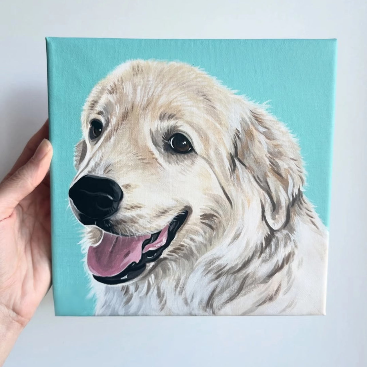 Custom Hand-Painted Pet Oil Portrait