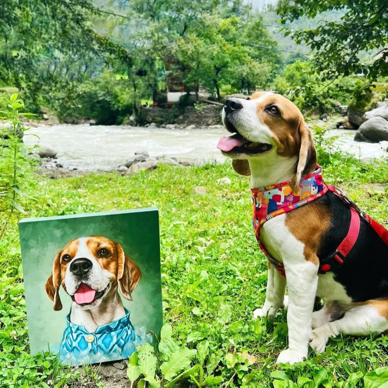 Custom Hand-Painted Pet Oil Portrait