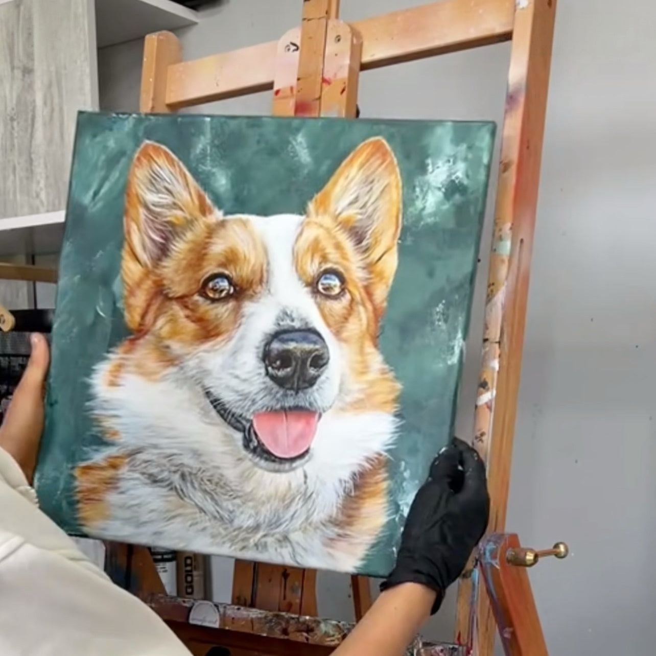 Custom Hand-Painted Pet Oil Portrait