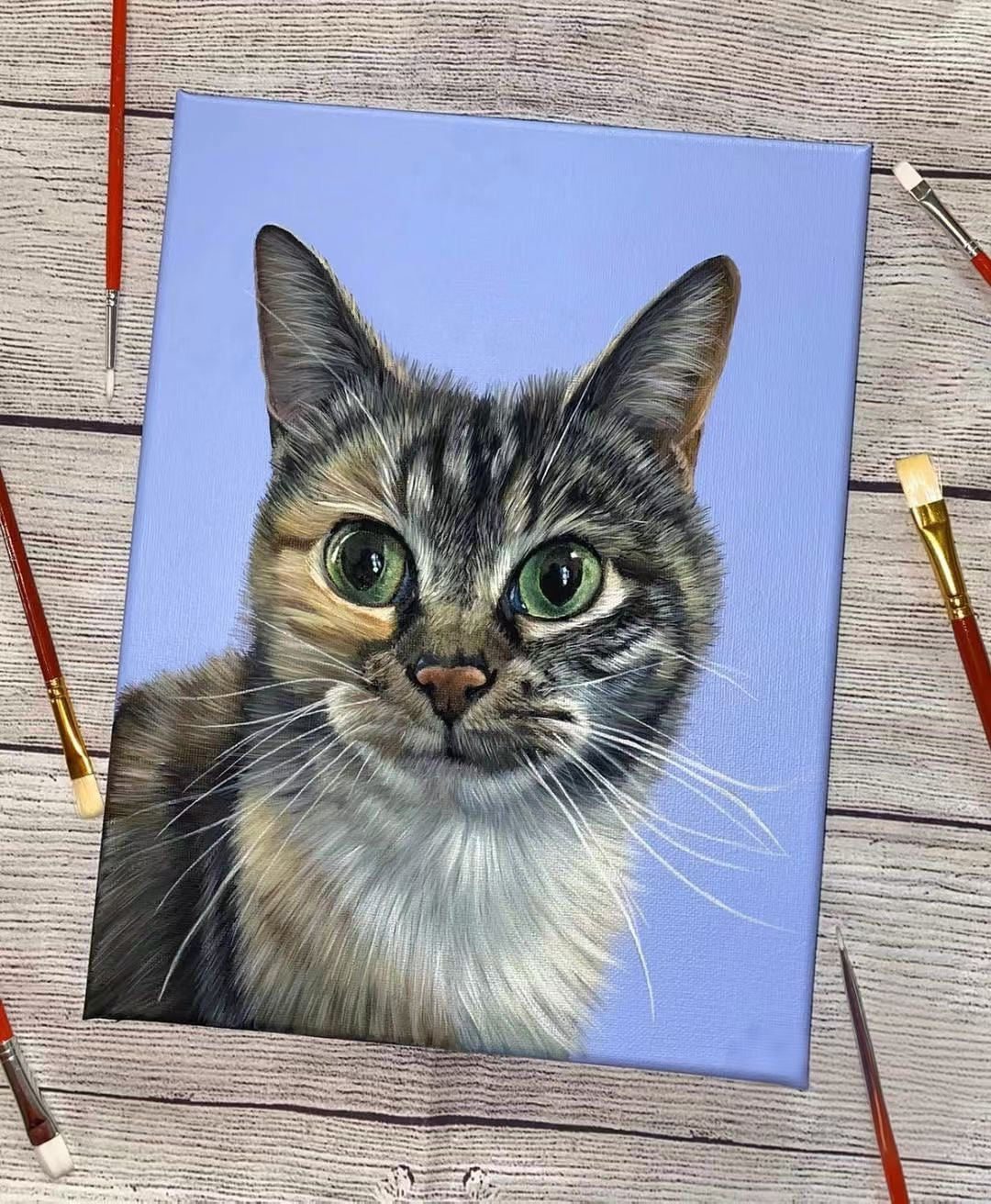 Custom Hand-Painted Pet Oil Portrait